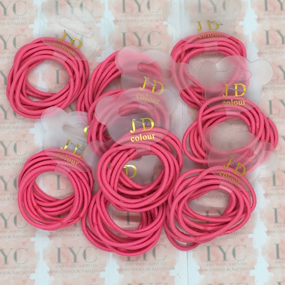 10 Pack Thin Hair Bobbles - Coral Rose
