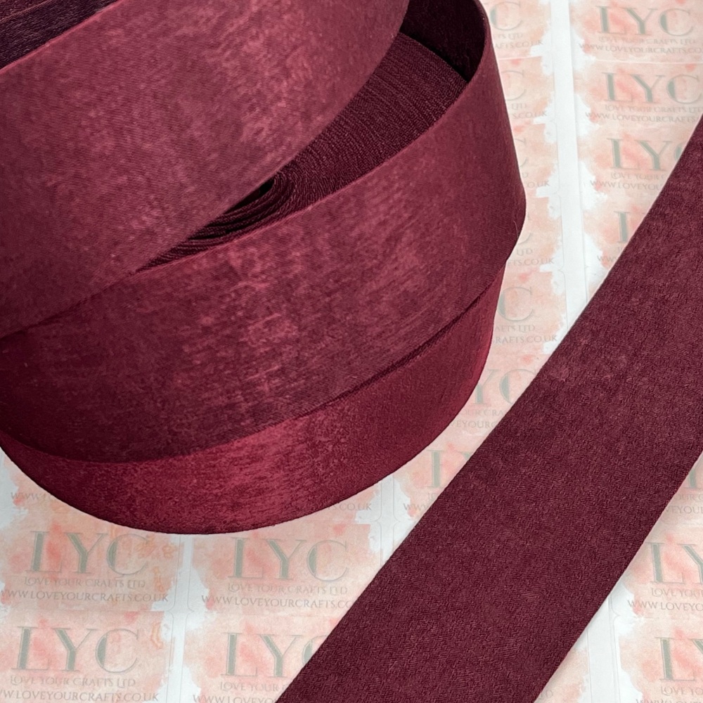 1.5" Burgundy Fabric Ribbon