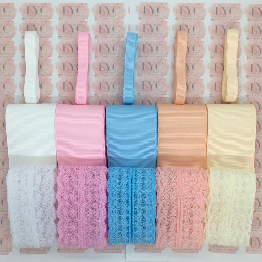Ribbon & Lace Pastel Bundle (3/8", 2", 40mm)