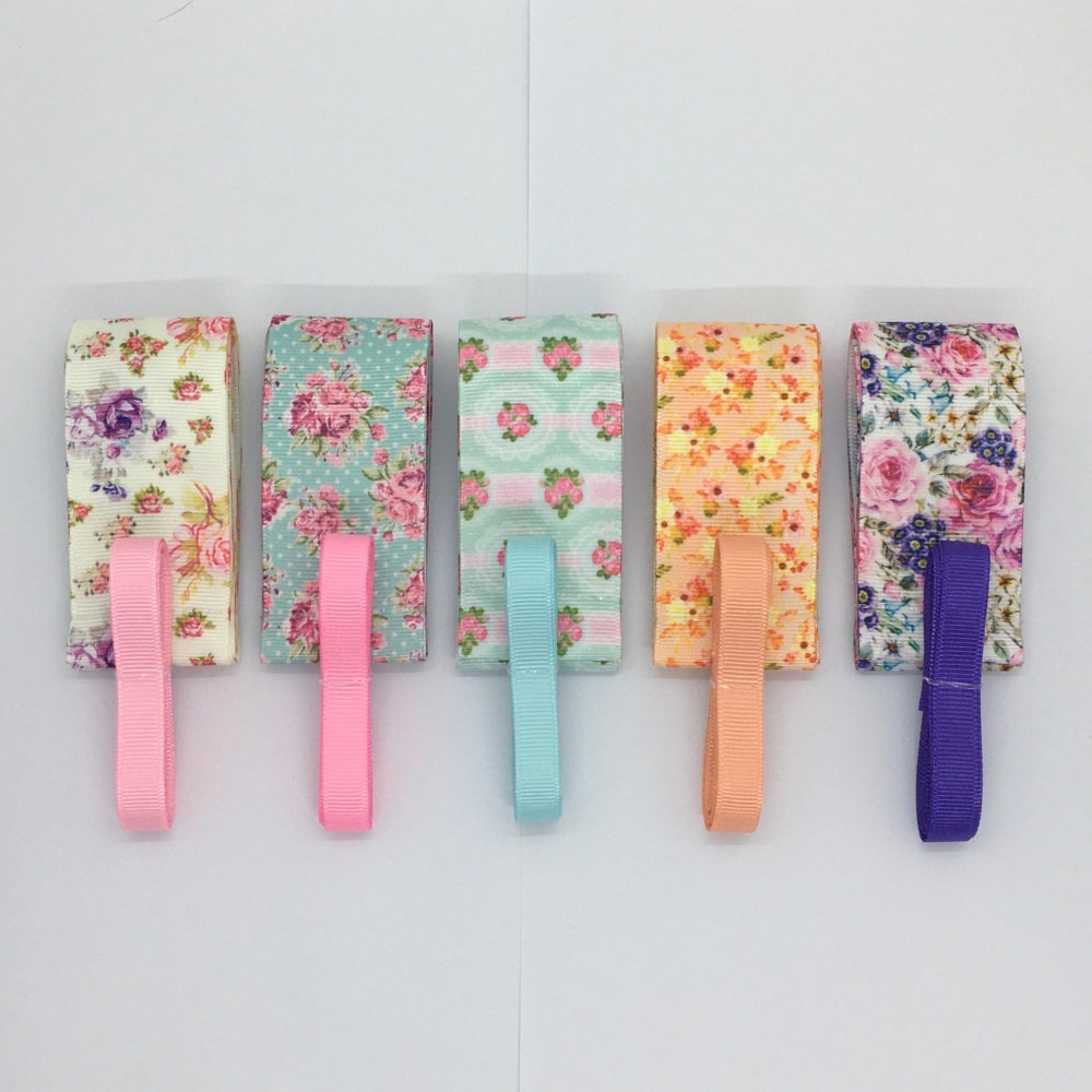 3/8" & 1.5" Floral Patterned Grosgrain Ribbon Bundle 3
