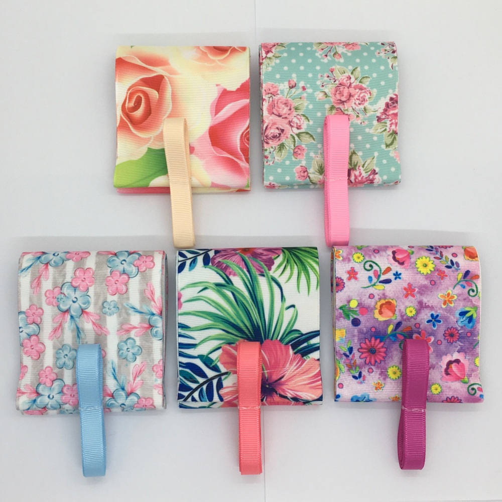 3/8" & 3" Floral Patterned Grosgrain Ribbon Bundle 2