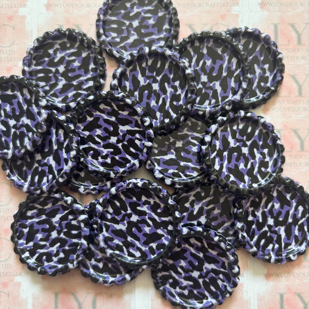 * SALE * 'Purple Leopard' Metal Bottle Cap