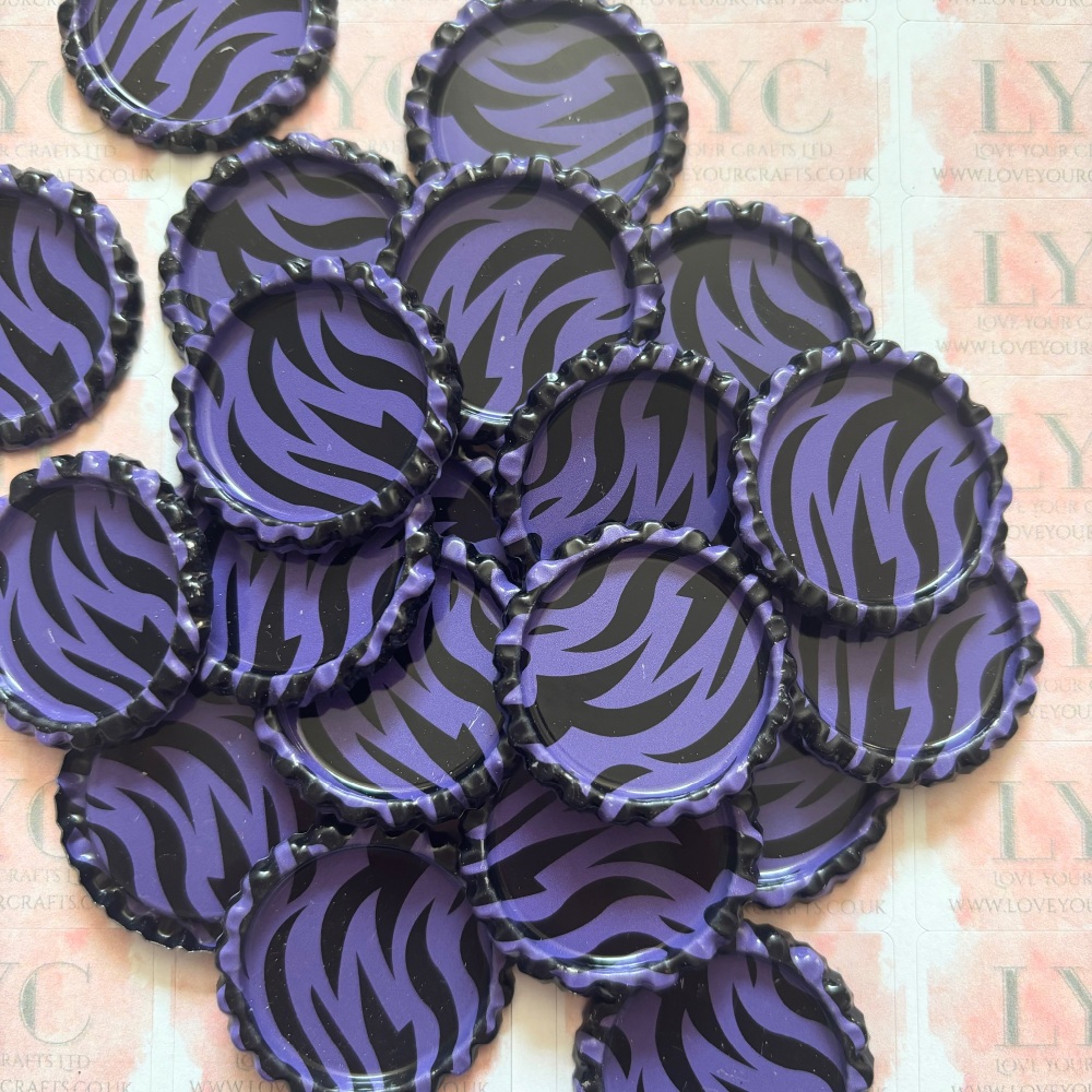 * SALE * 'Purple Zebra' Metal Bottle Cap