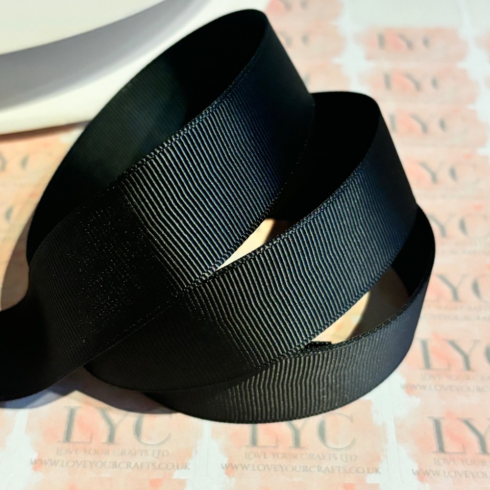 #030 Black Grosgrain Ribbon - 1