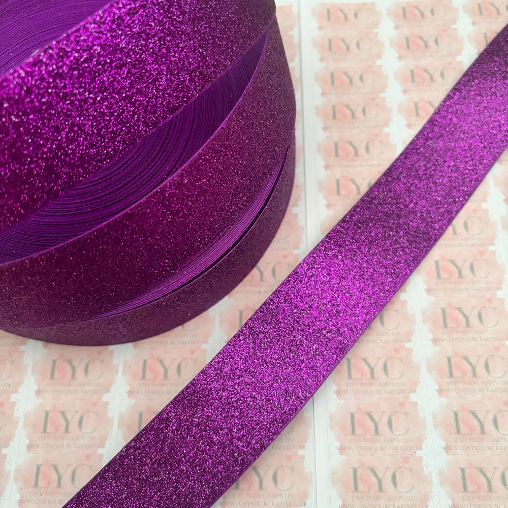 1.5" Purple Glitter Grosgrain Ribbon