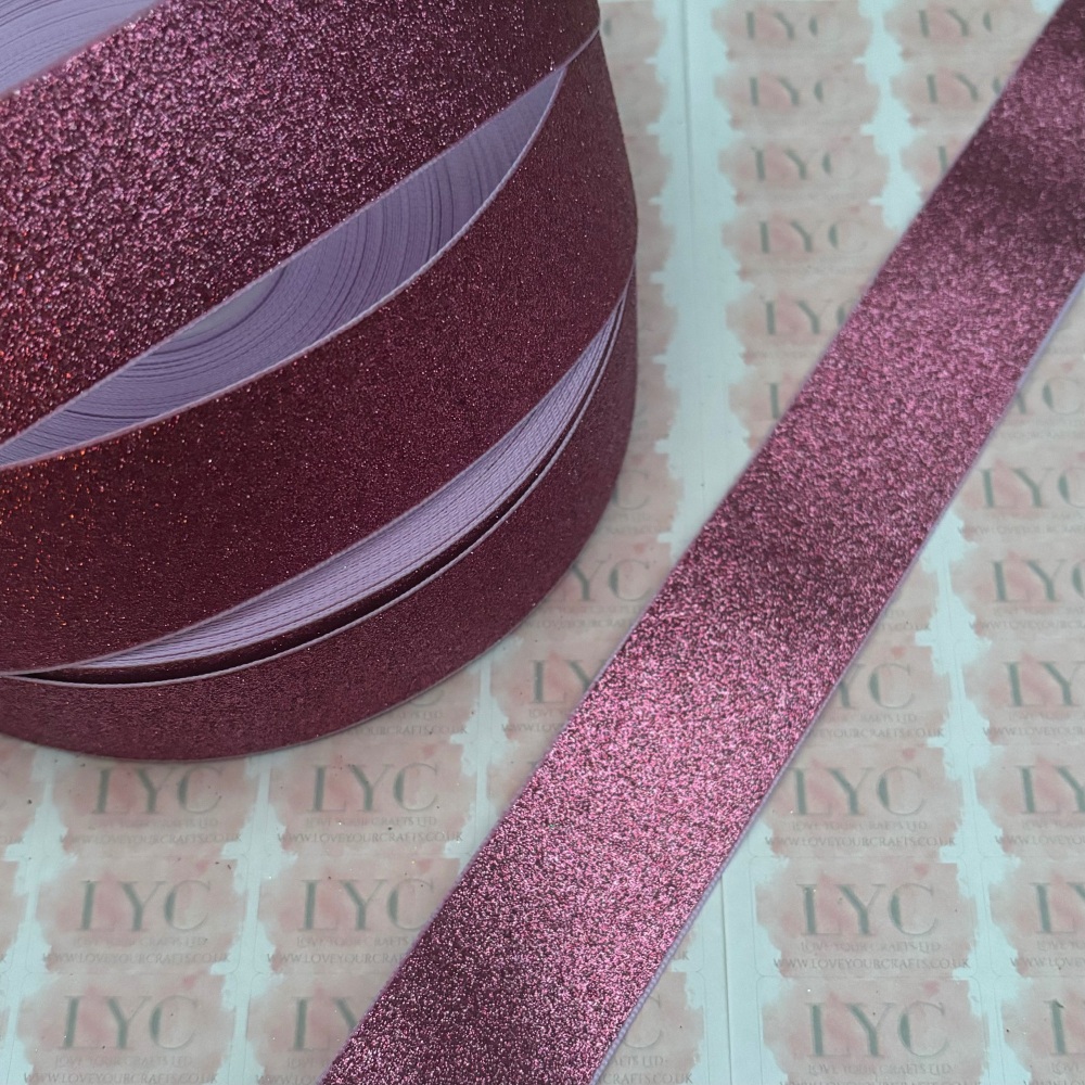 1.5" Pinky Purple Glitter Grosgrain Ribbon