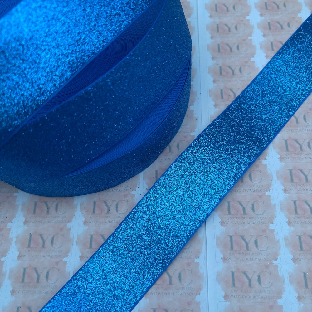 1.5" Royal Blue Glitter Grosgrain Ribbon