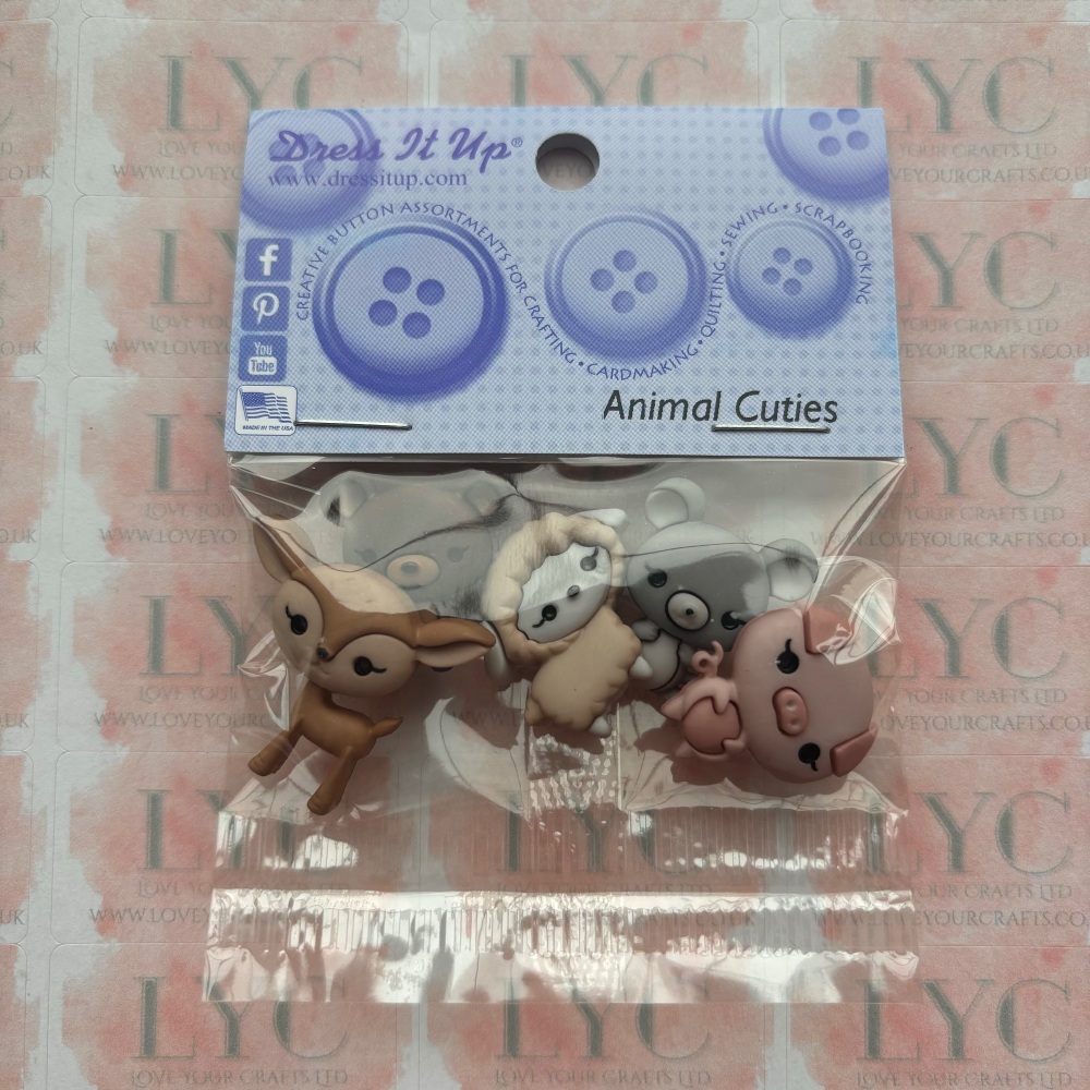 Dress It Up Buttons: Animal Cuties