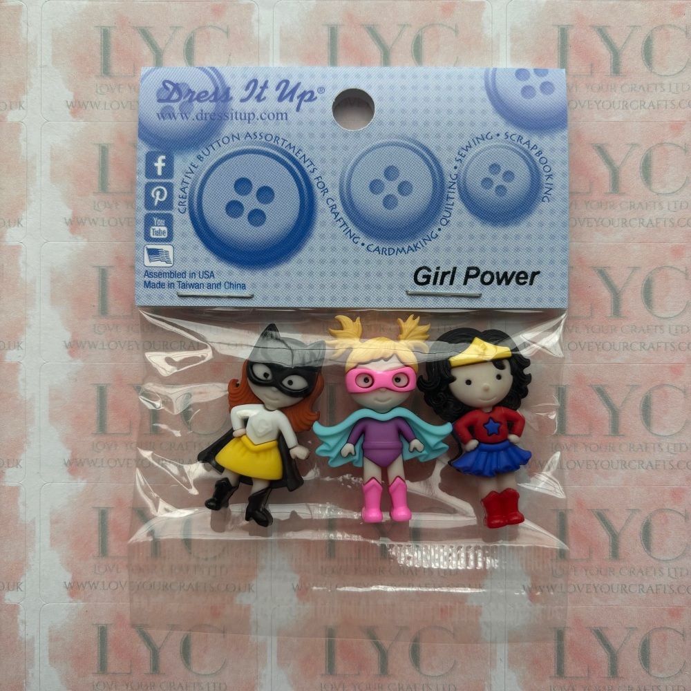 Dress It Up Buttons: Girl Power