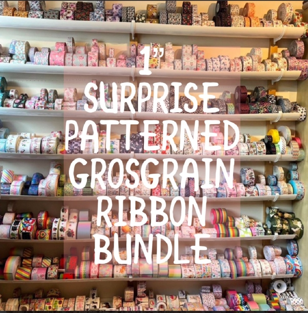 1" Surprise Patterned Grosgrain Ribbon Bundle - 10 metres - Batch 3