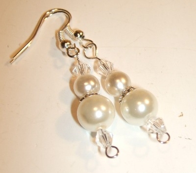 White Bridal earrings