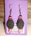 Black Lava + Pink Earrings