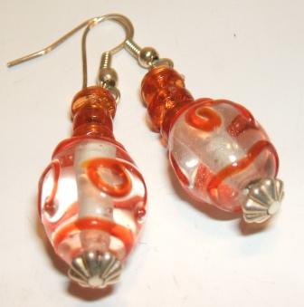 Amber colour earrings