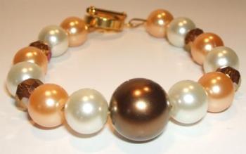 Glass pearl + Czech crystal bracelet