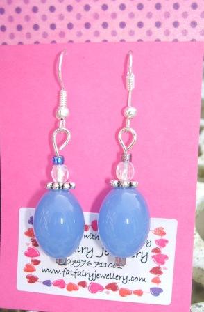 Blue Oval earrings