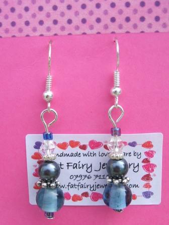Two-shades of blue earrings