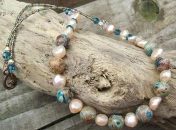 Picasso Jasper + Freshwater Pearl Necklace