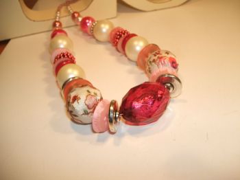 Pink focal bead necklace