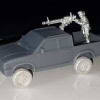 VCV09-INS Generic 4x4 Pickup truck double cab with road wheels and Insurgent Gunner