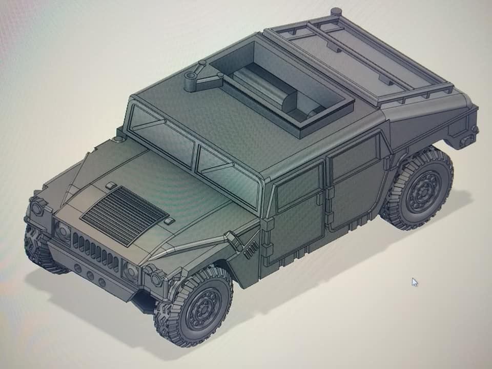 VMUS07e HMMWV Custom WW3 Cover Version with cutout roof and weapon mount