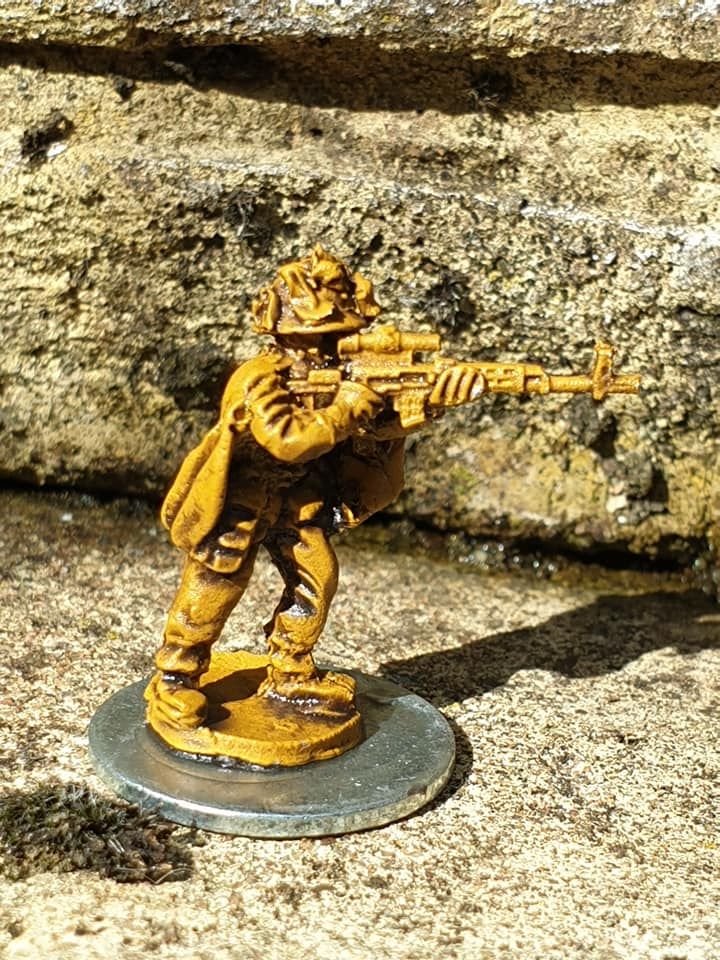 NVA18 North Vietnam Army Sniper with SVD firing in Camouflage Cape