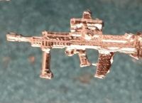 L85A2 SPOOKY sight British Army Bullpup rifle , Railed forend version SA80