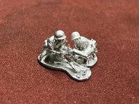 GUA04 US Soldiers M1919 MMG team firing  in hot weather fatigues WW2