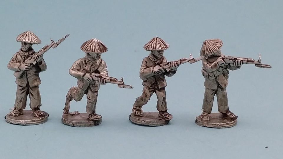 VC03 Viet Cong in straw hats with SKS rifles