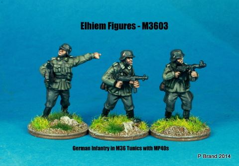 M36-03 German Infantry in M36 uniform NCOs with MP40s skirmishing