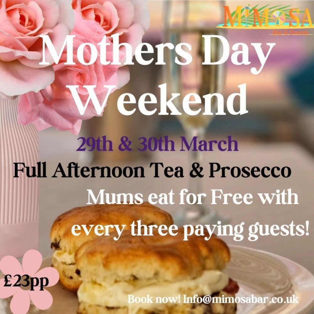 Mothers Day offer Mimosa Bournemouth 2025