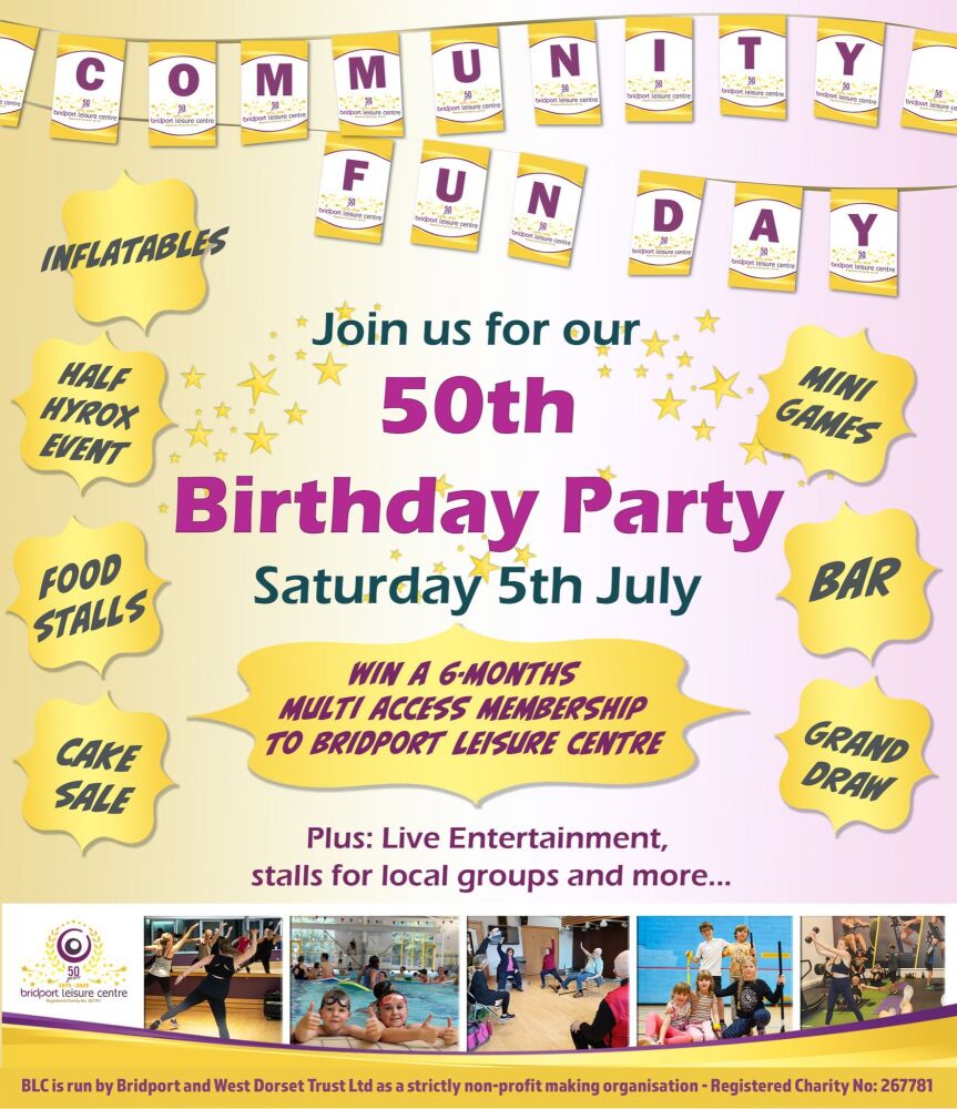 July 5 Bridport Leisure Centre fun day 2025