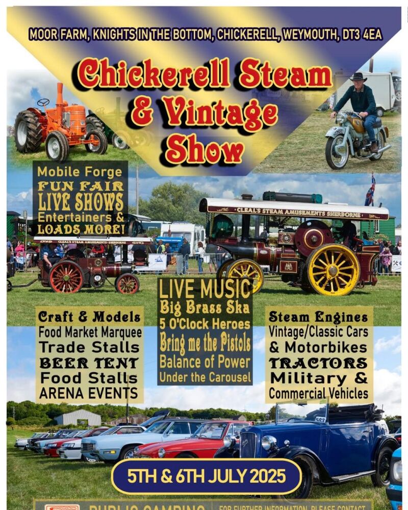 July 5 and 6 Chickerell Steam and Vintage 2025