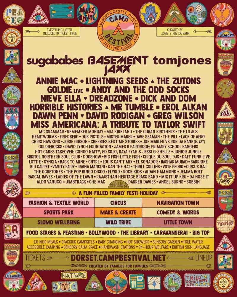 July 31 to Aug 3 Camp Bestival 2025