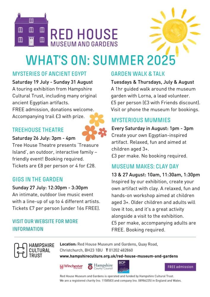 July Aug Summer Red House Museum 2025