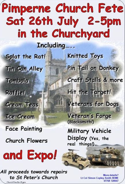 July 26 Pimperne Church Fete 2025