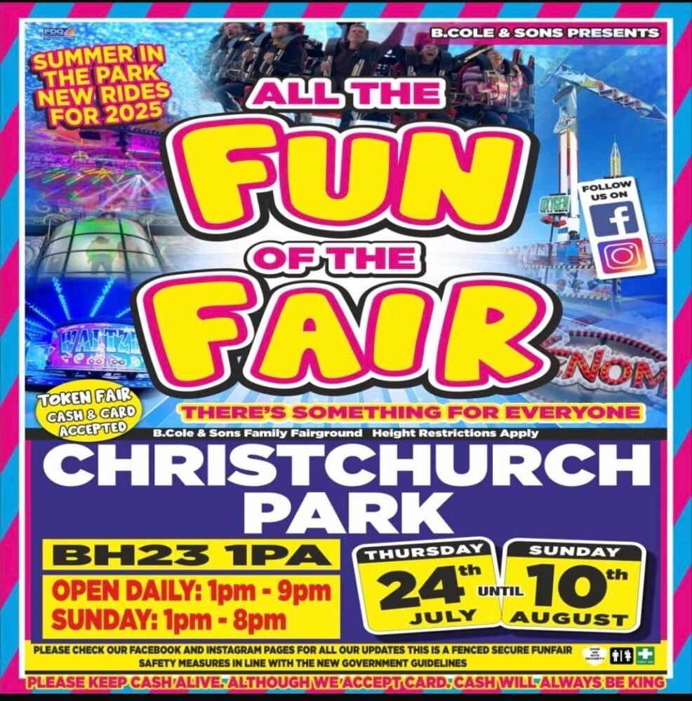 July 24 to Aug 10 Christchurch Fun Fair 2025 July 24 to Aug 10 Christchurch Fun Fair 2025