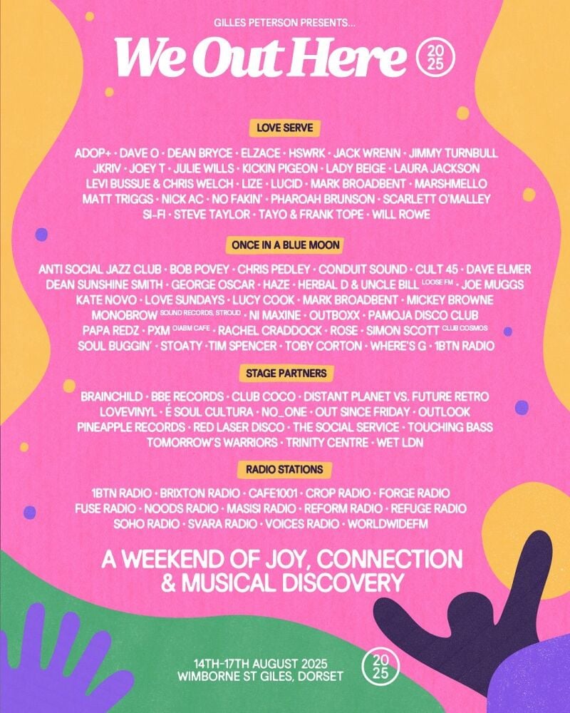 Aug 14 to 17 We Out Here Festival 2025 Aug 14 to 17 We Out Here Festival 2025