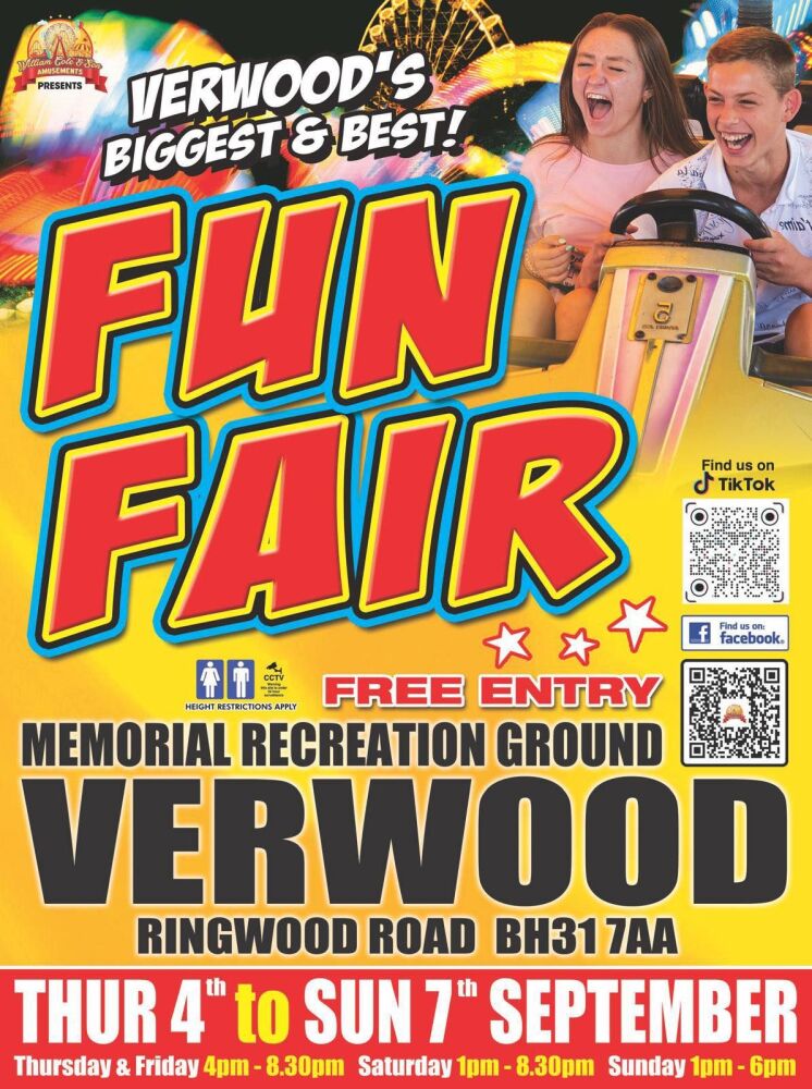 Sept 4 to 7 Verwood Funfair 2025 Sept 4 to 7 Verwood Funfair 2025
