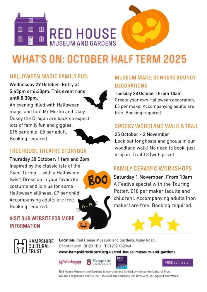 Oct half term Red House Museum Christchurch 2025