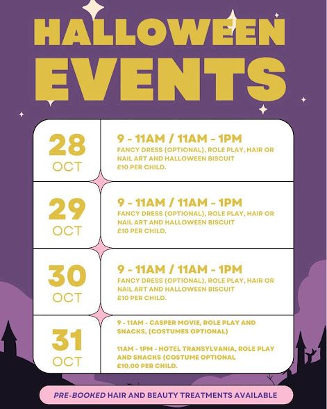 Oct half term Pamper and Play 2025