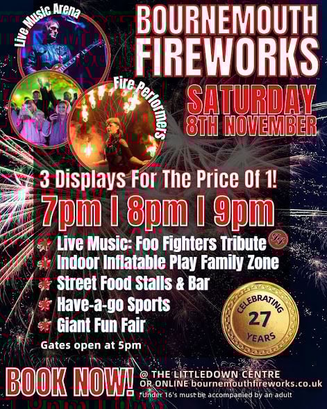 Nov 8 Bournemouth Fireworks Poster 2025 Nov 8 Bournemouth Fireworks Poster 2025