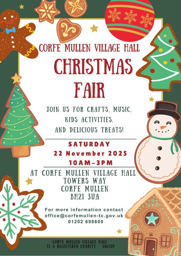 Nov 22 Corfe Mullen Christmas Fair 2025 Nov 22 Corfe Mullen Christmas Fair 2025