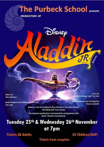 Nov 25 and 26 Purbeck School Aladdin 2025 Nov 25 and 26 Purbeck School Aladdin 2025
