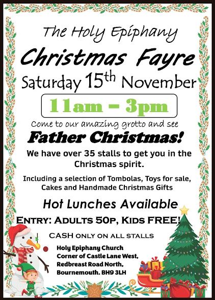 Nov 15 Holy Epipany Church Bournemouth Fayre 2025