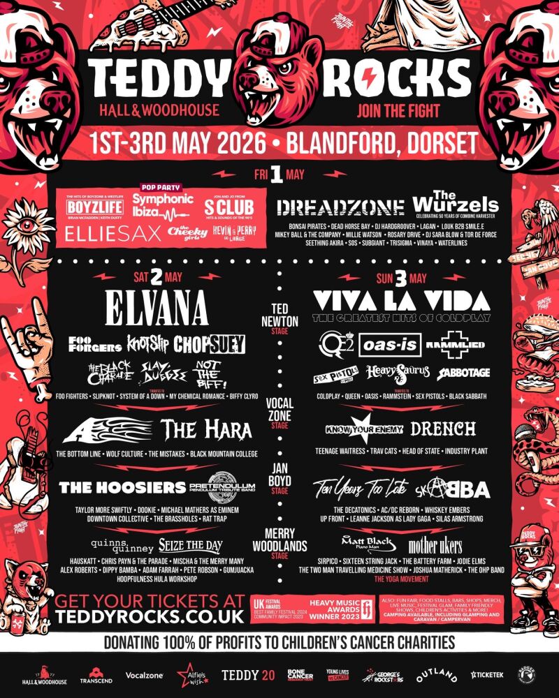 May 1 to 3 Teddy Rocks Festival Dorset 2026