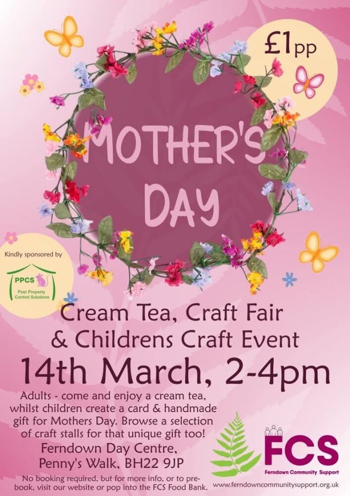 Mar 14 Ferndown Day Centre Mothers Day 2026 Mar 14 Ferndown Day Centre Mothers Day 2026