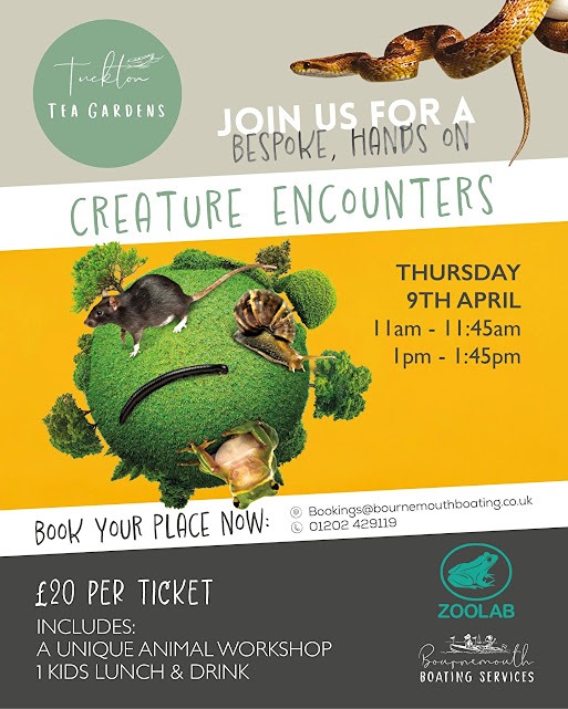 Apr 9 Tuckton Tea Rooms Bournemouth Creatures 2026