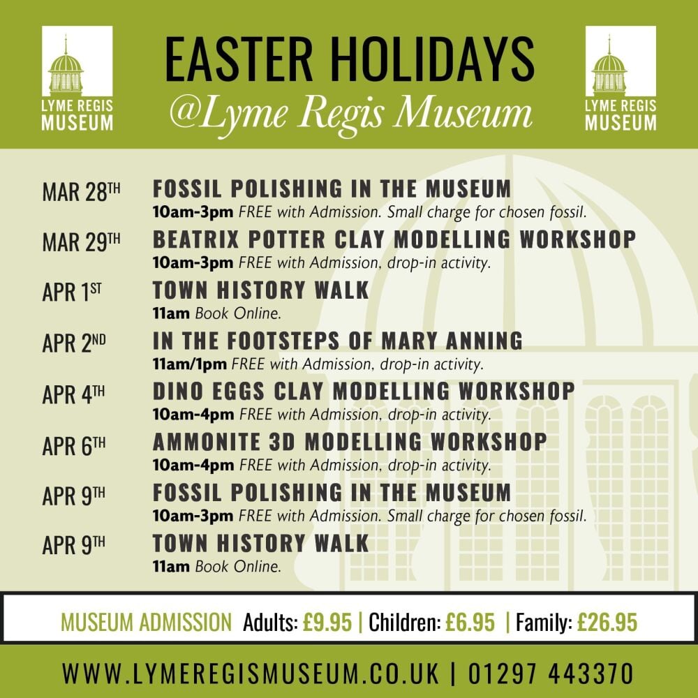 Mar Apr Easter Lyme Regis Museum Dorset 2026 2