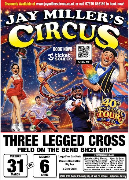 Mar Apr Jay Millers Circus Three Legged Cross 2026