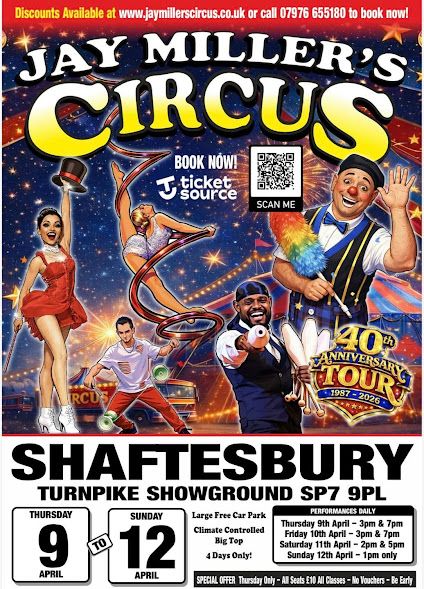 Apr 9 to 12 Jay Millers Circus Shaftesbury 2026 Apr 9 to 12 Jay Millers Circus Shaftesbury 2026